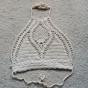 Hand-made crocheted crop top